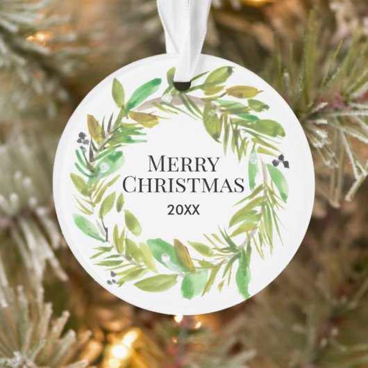 Joyeux Noël aquarelle couronne photo de famille (Arbre)