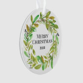 Joyeux Noël aquarelle couronne photo de famille (devant)