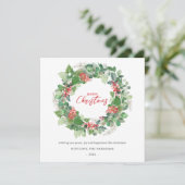 Joyeux Noël Aquarelle Florale Carte de vacances (Debout devant)