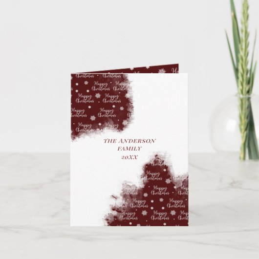 Joyeux Noël aquarelle laver carte photo (Devant)