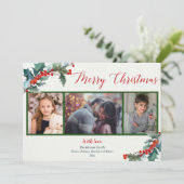 Joyeux Noël aquarelle saint 3 carte photo (Debout devant)