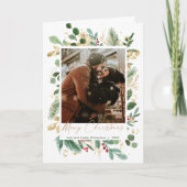 Joyeux Noël aquarelle verdure or rouge saint (Devant)