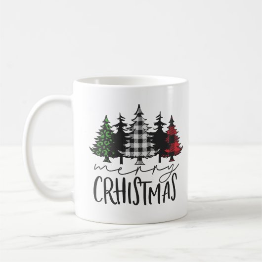 Joyeux Noël Arbre café Mug (Gauche)