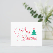 Joyeux Noël Arbre Calligraphie Carte postale