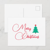 Joyeux Noël Arbre Calligraphie Carte postale (Devant / Derrière)