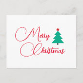 Joyeux Noël Arbre Calligraphie Carte postale (Devant)