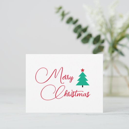 Joyeux Noël Arbre Calligraphie Carte postale (Debout devant)