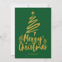 Joyeux Noël Arbre Carte de Noël verte
