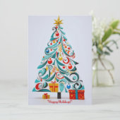 Joyeux Noël Arbre : Carte de voeux (Debout devant)