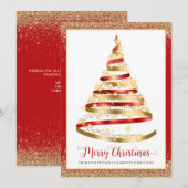 Joyeux Noël Arbre Entreprise Logo Carte de vacance (Devant / Derrière)