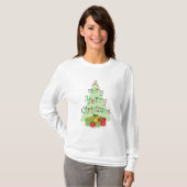 Joyeux Noël Arbre et Cadeaux graphiques T-shirts (Devant entier)