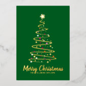 Joyeux Noël Arbre Foil Carte de vacances (Recto)