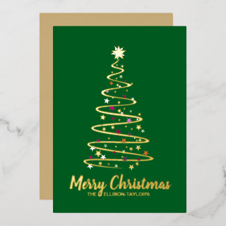 Joyeux Noël Arbre Foil Carte de vacances