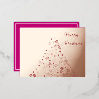 Joyeux Noël Arbre Or Foil Invitation Carte postale