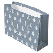 Joyeux Noël Arbres Motif Gris Sac cadeau (Dos Angle)