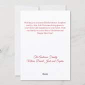 Joyeux Noël arc rouge rétro carte photo (Dos)