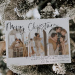 Joyeux Noël Arch moderne Cartes de fin de année ph<br><div class="desc">Cette carte de vacances présente une belle police calligraphie associée à une simple police sans serif. Cette magnifique carte de Noël minimaliste moderne permet à trois sections différentes de télécharger vos propres photos parfaites à la police.</div>