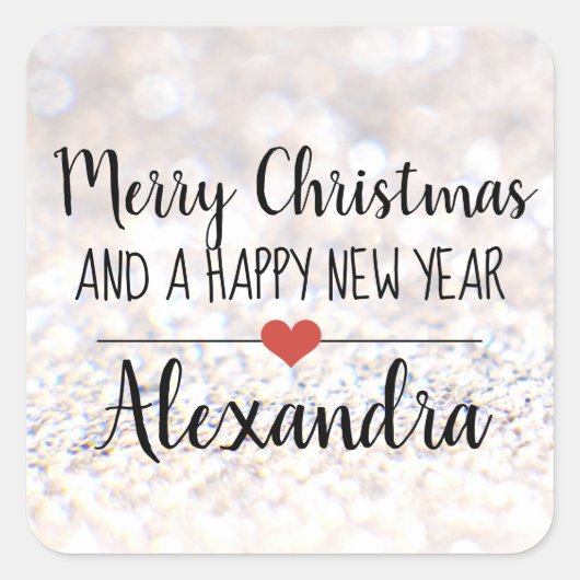 Joyeux Noël argent autocollant de nom de parties s (Devant)