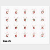 JOYEUX NOËL AUTOCOLLANT LAPIN RÉTRO (Feuille)