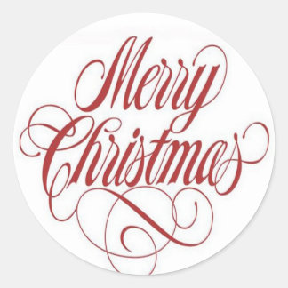 Joyeux Noël! Autocollant rond personnalisé