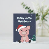 Joyeux Noël aux animaux Cochons Carte de vœux de v (Debout devant)