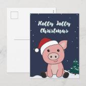 Joyeux Noël aux animaux Cochons Carte de vœux de v (Devant / Derrière)