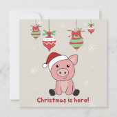 Joyeux Noël aux animaux Cochons Invitation (Devant)