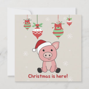 Joyeux Noël aux cochons Animaux Cochons Invitation