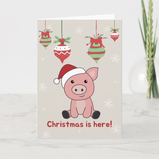 Joyeux Noël aux cochons Animaux Fête Carte de vaca (Devant)