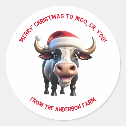 Joyeux Noël aux Étiquettes de Moo (Devant)