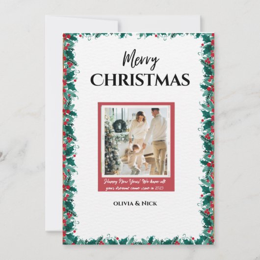 Joyeux Noël avec carte de vacances photo (Devant)