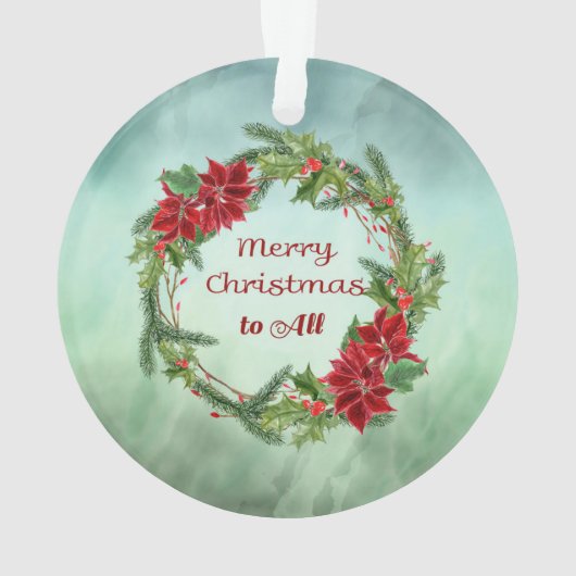 Joyeux Noël avec couronne en ornement vert (dos)