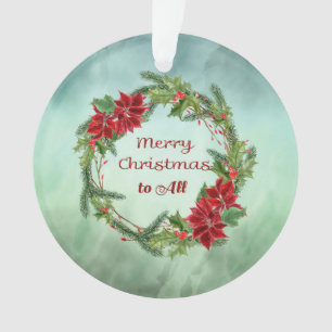 Joyeux Noël avec couronne en ornement vert