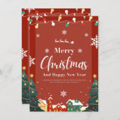 Joyeux Noël avec Décoration Red Invitation (Devant / Derrière)
