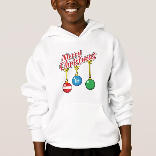 Joyeux Noël avec des boules suspendues (Devant)