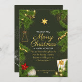 Joyeux Noël avec devis Carte de vacances (Devant / Derrière)