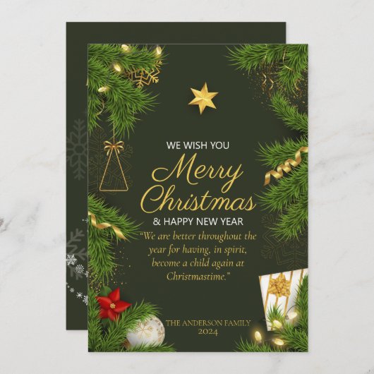 Joyeux Noël avec devis Carte de vacances (Devant / Derrière)