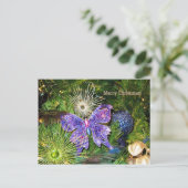 Joyeux Noël avec la carte postale pourpre de (Debout devant)