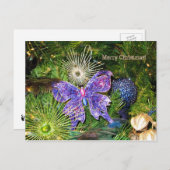 Joyeux Noël avec la carte postale pourpre de (Devant / Derrière)