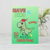Joyeux Noël avec un Dino Enfants Carte de Vœux (Debout devant)