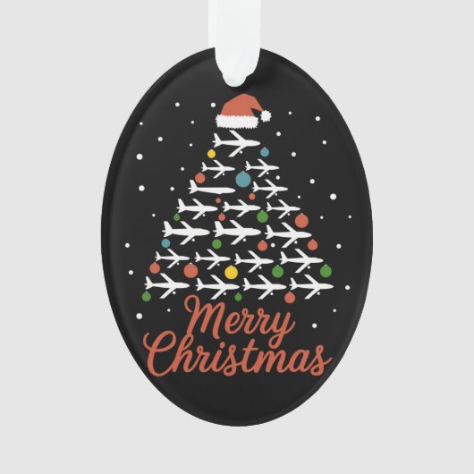 Joyeux Noël Avion Vacances Arbre (devant)