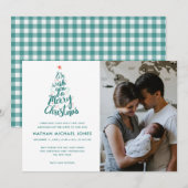 Joyeux Noël Baby Birth Photo Carte de vacances (Devant / Derrière)