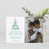 Joyeux Noël Baby Birth Photo Carte de vacances (Debout devant)