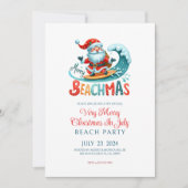 Joyeux Noël Beachmas En Juillet Invitation de fête (Devant)