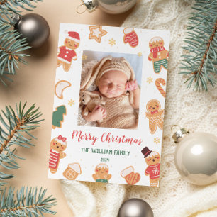 Joyeux Noël Bébé Photo Carte de Vœux de Fêtes
