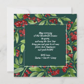 Joyeux Noël. Berry Branches Cartes photos plats (Dos)