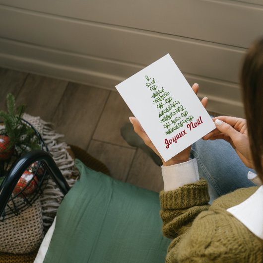 Joyeux Noël  Bird Tree Holiday Kaart