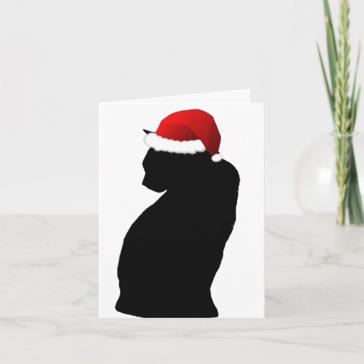 Joyeux Noël Black Cat Père Noël Cartes (Devant)