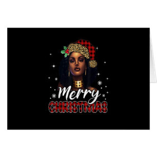 Joyeux Noël Black Women Africaine Santa Hat Leop