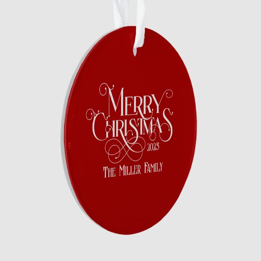 Joyeux Noël blanc Festif Retro Typographie (devant)